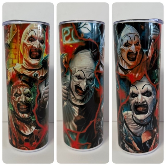 None Other - Terrifier Art the Clown 20oz Skinny Tumbler